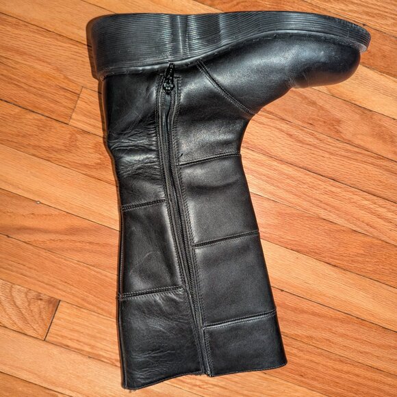 Dr. Martens Women’s England Patchwork Black Leather Wedge Boots - Picture 2 of 6